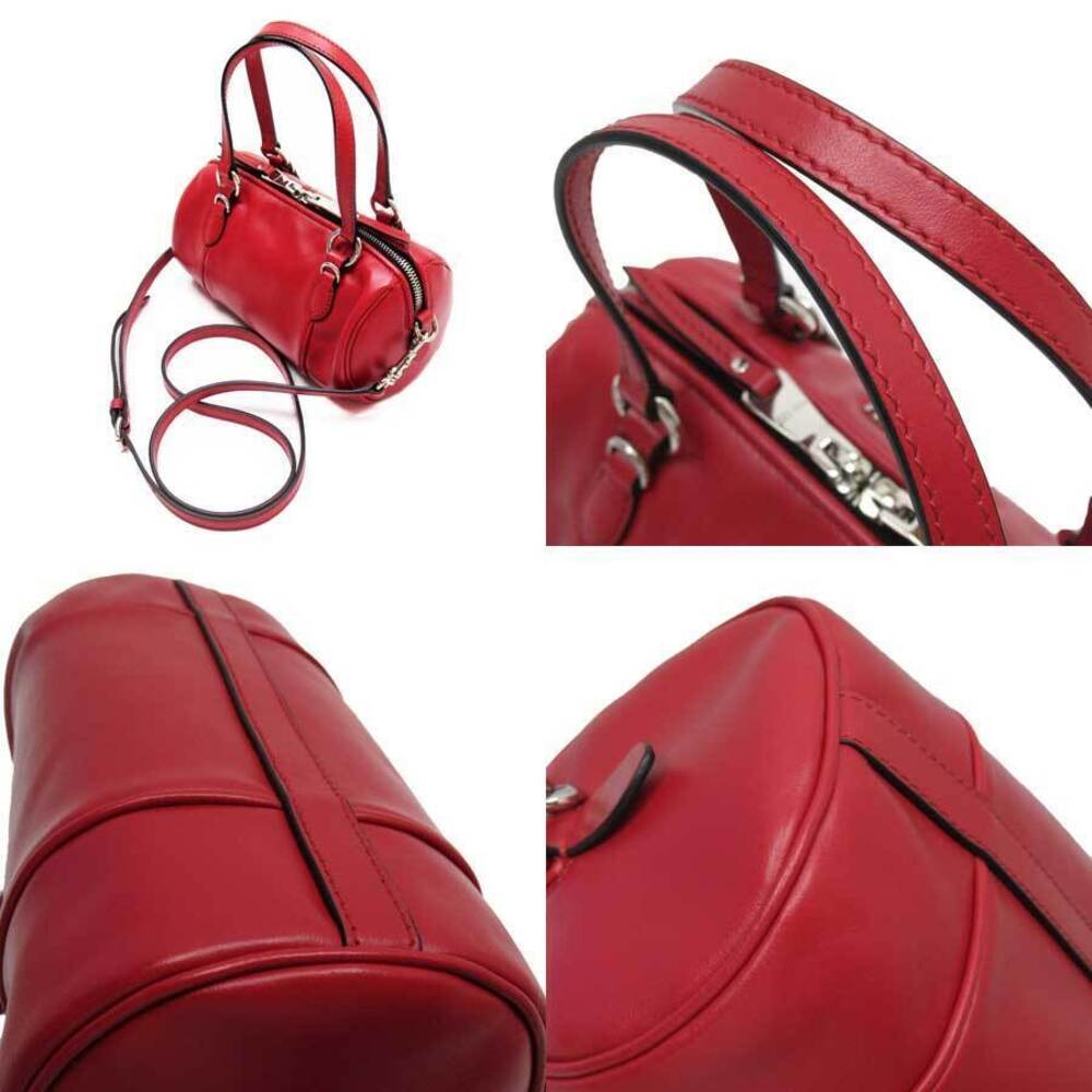 Miu Miu Crossbody Silver Handbag Bag Leather Shoulder Red